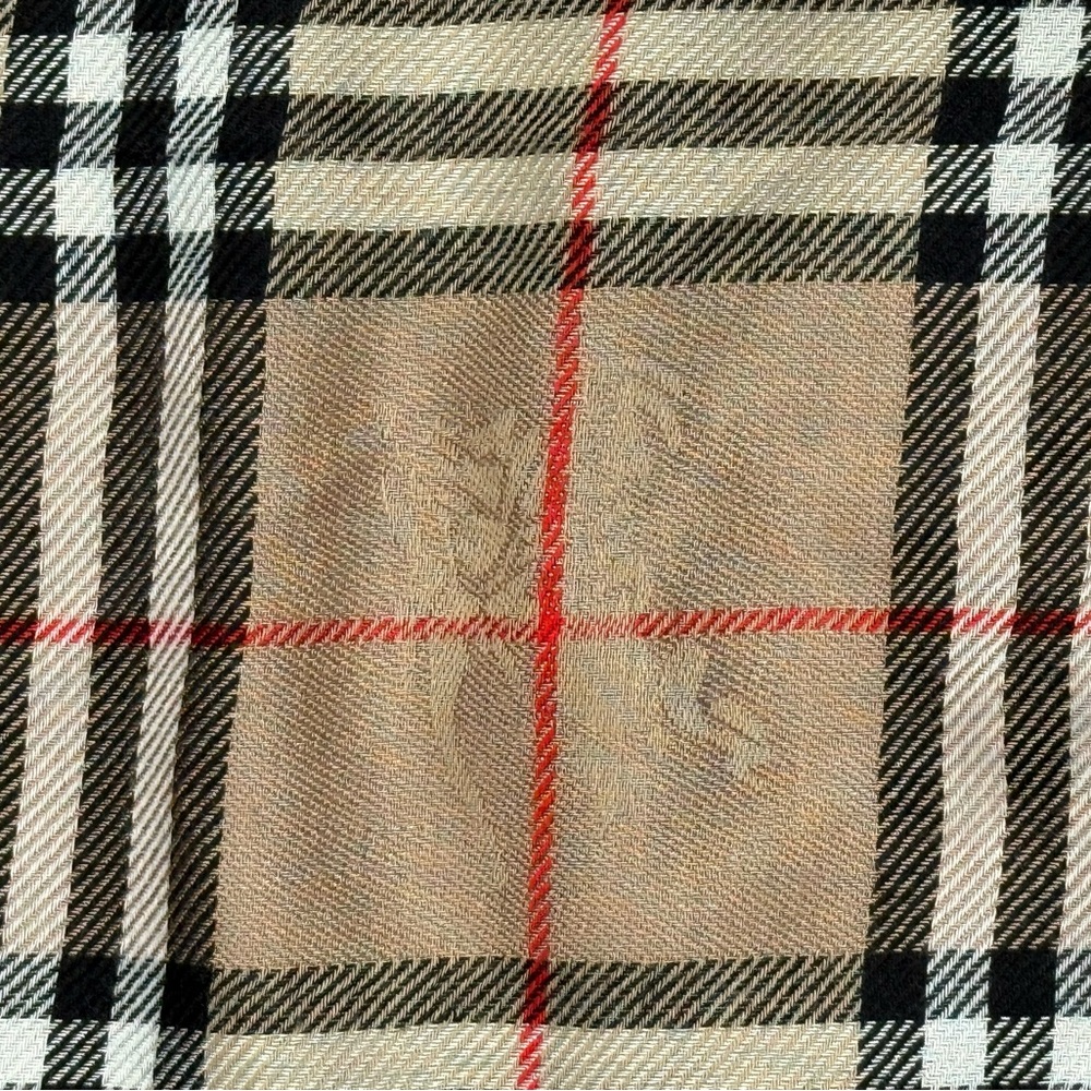 Burberry Tan and Black Check Scarf - Picture 5 of 8